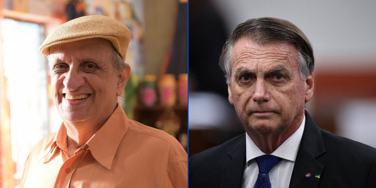 O ator e humorista Bemvindo Sequeiro e o ex-presidente Jair Bolsonaro