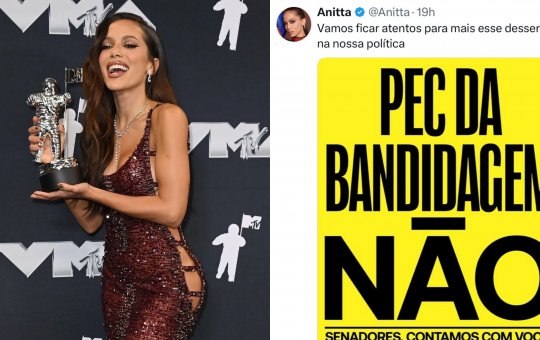 Anitta critica PEC da Blindagem e pede ajuda dos fãs: 'Vamos ficar atentos'