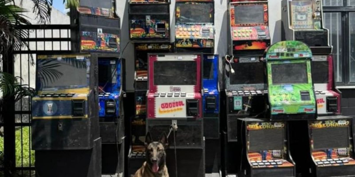 Máquinas apreendidas pela Polícia