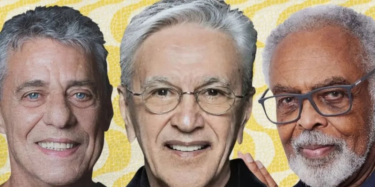 Chico Buarque, Caetano Veloso e Gilberto Gil