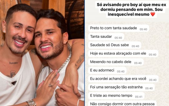 Lucas Guimarães expõe mensagem íntima de Carlinhos Maia e afirma: 'Sou inesquecível'