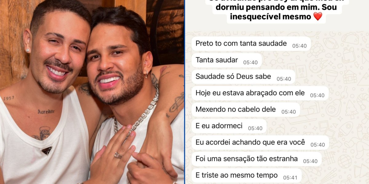 Lucas Guimarães expõe mensagem íntima de Carlinhos Maia e afirma: 'Sou inesquecível'