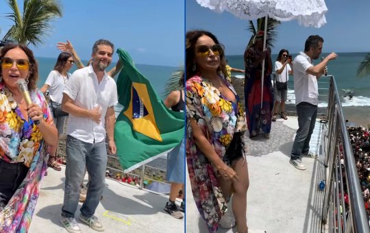 Em ato contra a PEC da Blindagem e Anistia, Daniela Mercury e Wagner Moura cantam e dançam em trio em Salvador