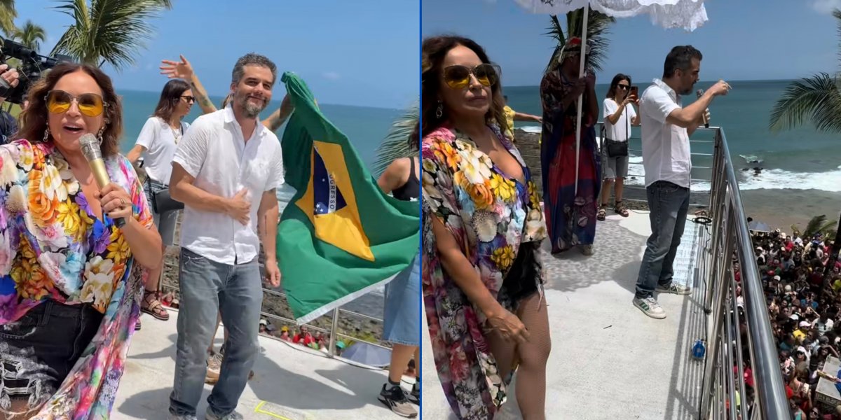 Daniela Mercury e Wagner Moura em ato