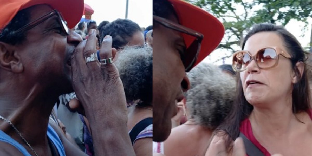 Ator baiano Luis Miranda discute com mulher durante protesto contra PEC da Blindagem