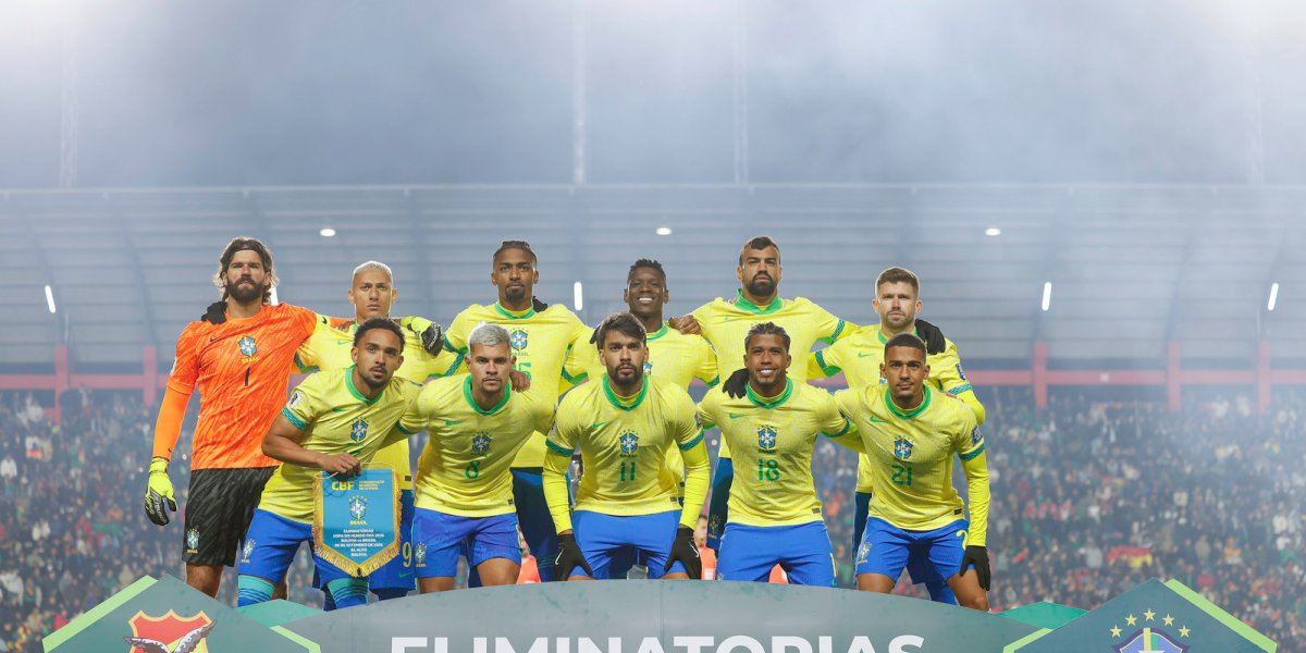 Seleção Brasileira no jogo contra a Bolívia