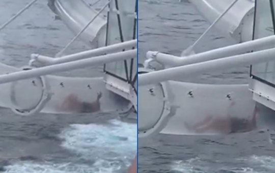 Mulher fica presa em toboágua de cruzeiro a 48 metros do mar no Alasca