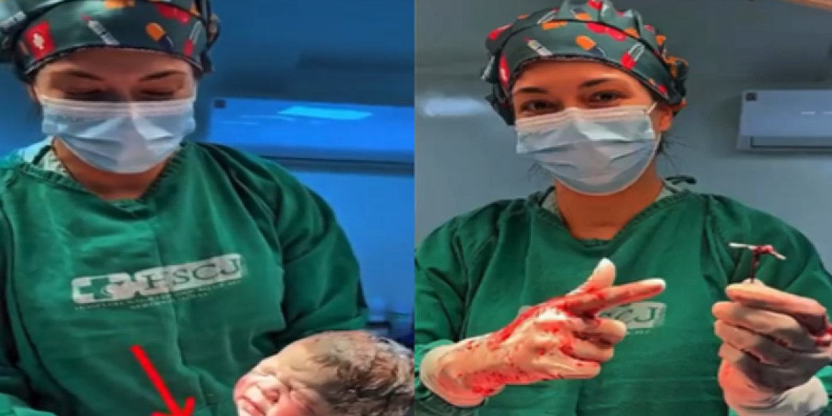 Bebê segurando o DIU