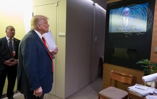 ONU divulga imagem de Trump assistindo discurso de Lula na Assembleia Geral