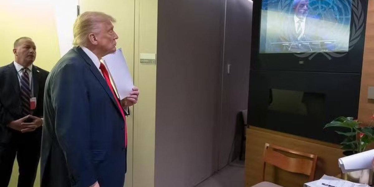 ONU divulga imagem de Trump assistindo discurso de Lula na Assembleia Geral