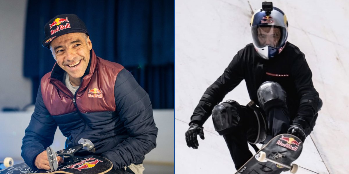 Sandro Dias, o Mineirinho, desceu uma megarrampa de 70 metros de altura