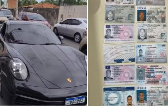Polícia prende homem com 14 carteiras de motorista falsificadas em Porsche na RMS