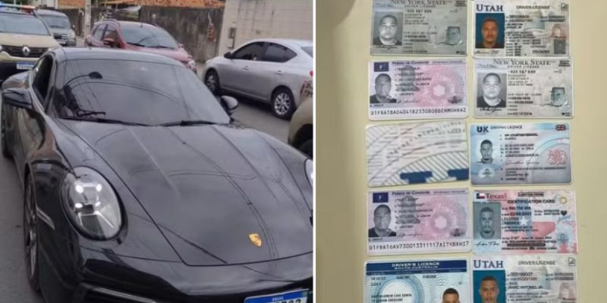 Porsche e carteiras de motoristas apreendidas