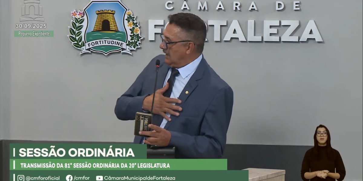 O que rolou? Vereador de Fortaleza pede minuto de silêncio, mas descobre que homem não morreu