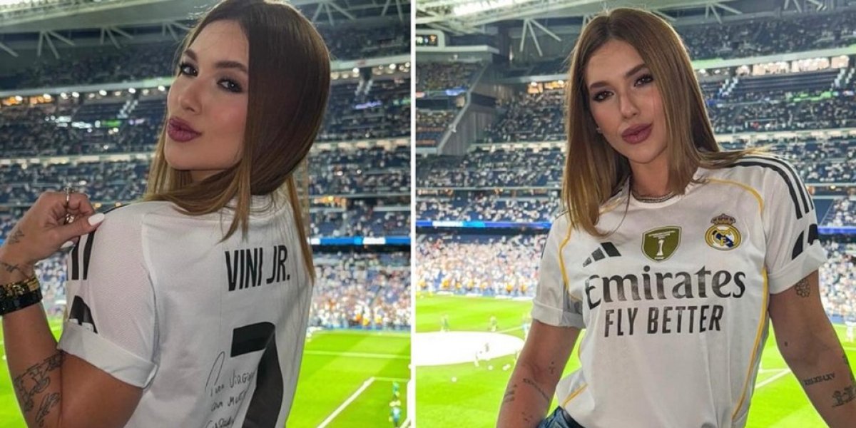ASSUMIU? Virginia posa com camisa do Real Madrid com número e nome de Vinicius Jr. em partida