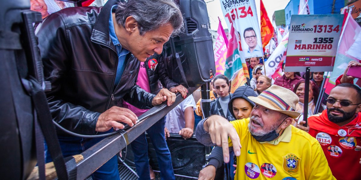 Fernando Haddad e Lula na época das eleições de 2022