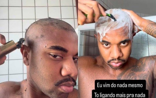 Em preparação para luta, Davi Brito raspa o cabelo e diz: “Tenho nada a perder”