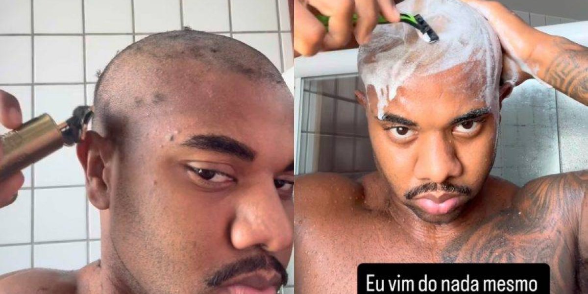 Em preparação para luta, Davi Brito raspa o cabelo e diz: “Tenho nada a perder”