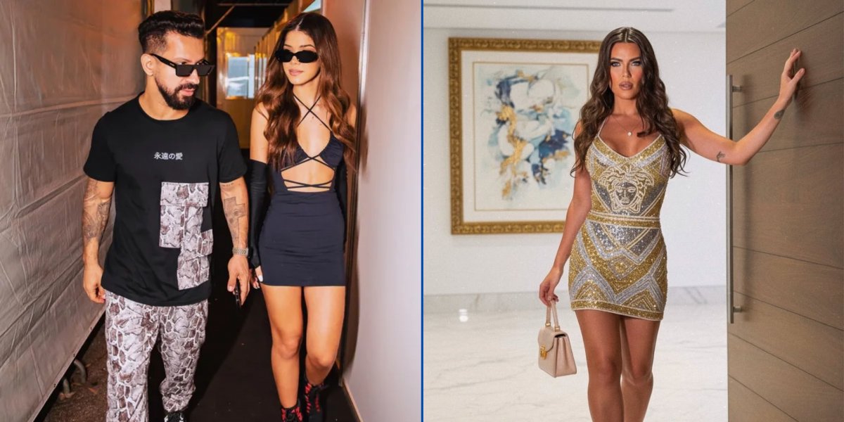 Dennis DJ e sua filha Tília, na primeira foto, e Bárbara Falcão, ex-esposa do músico