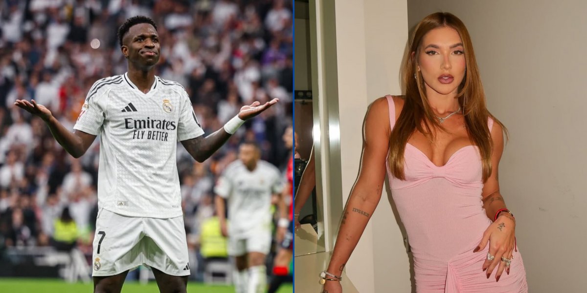 Vinicius Júnior, jogador do Real Madrid, e Virgínia, influenciadora digital
