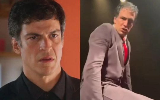 Mateus Solano dá tapa e derruba celular de fã durante peça teatral