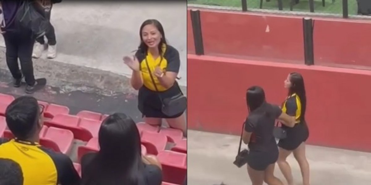 Mulher flagra traição durante jogo do Sport e vai embora do estádio com a amante do companheiro