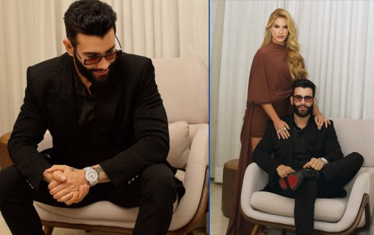 Gusttavo Lima exibe relógio de R$ 2,8 milhões e rouba a cena em foto com a esposa