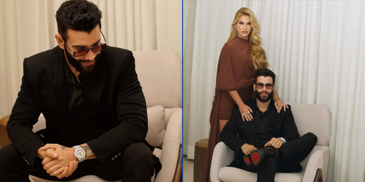 Gusttavo Lima exibe relógio de R$ 2,8 milhões e rouba a cena em foto com a esposa