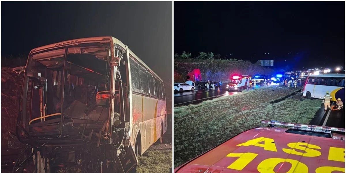 Ônibus com destino à Bahia se envolve em acidente no Distrito Federal e deixa 15 feridos
