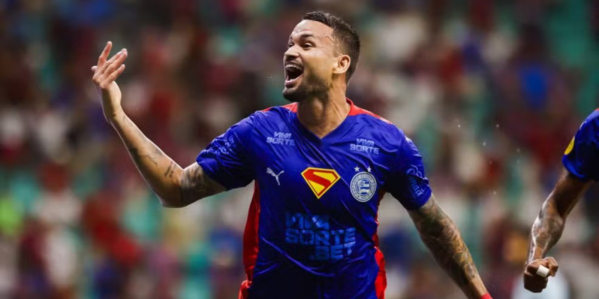 Willian José comemorando gol pelo Bahia