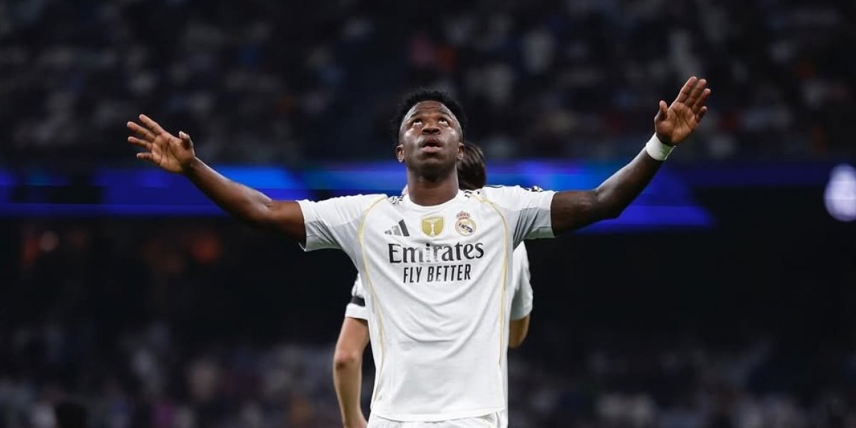 Vini Jr. em campo pelo Real Madrid