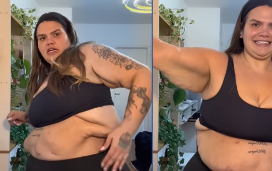Após perder 75 kg, a influenciadora Thais Carla faz "tour" no próprio corpo e fala sobre os impactos do emagrecimento
