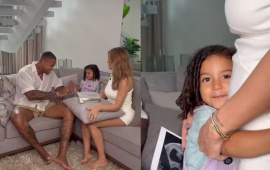 Lore Improta emociona ao mostrar reação da filha Liz ao descobrir que vai ser irmã mais velha