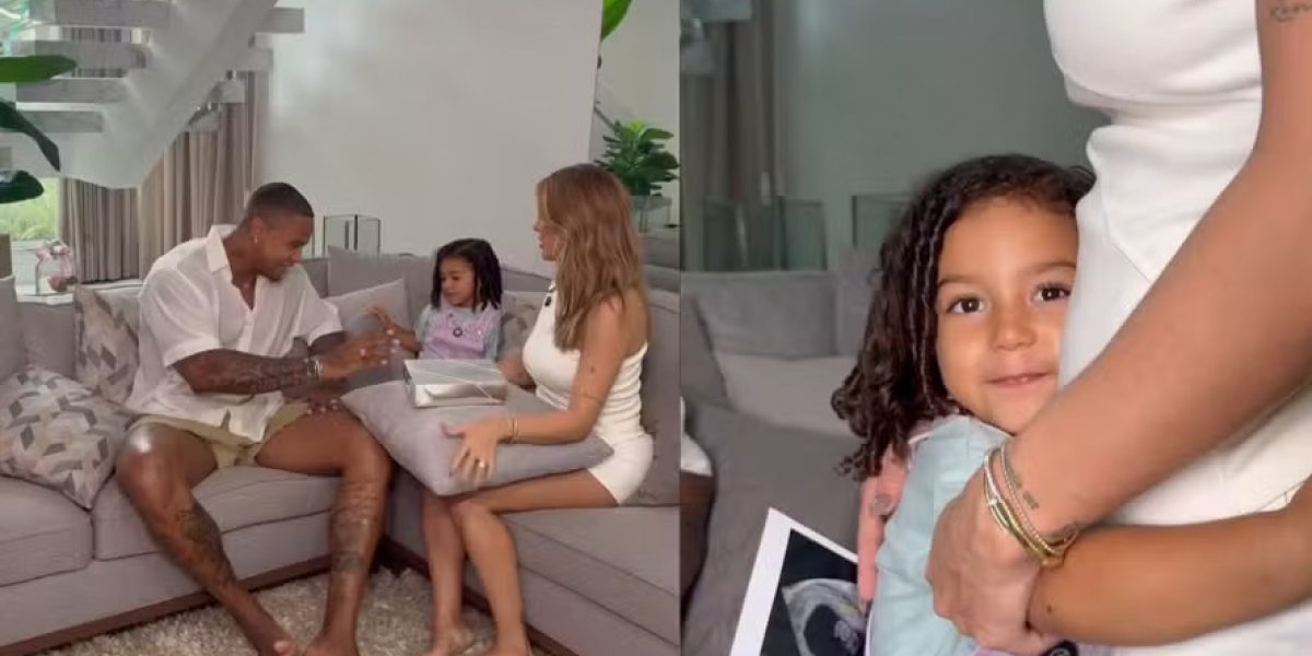 Lore Improta emociona ao mostrar reação da filha Liz ao descobrir que vai ser irmã mais velha