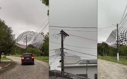 Perigo: Balão cai sobre telhado de casas no interior da Bahia e causa transtorno