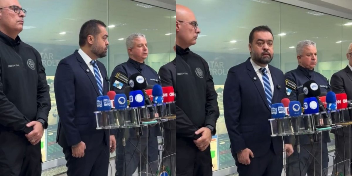 Governador Cláudio Castro em coletiva de imprensa sobre a megaoperação