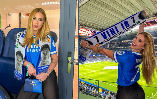 'Sua namorada é brega', diz Virginia após postar foto assistindo jogo do Real Madrid com faixa de Vini Jr.