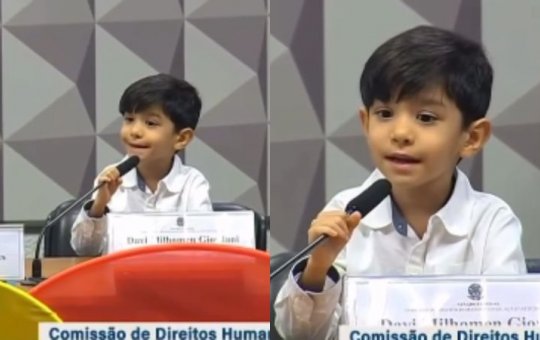 Com apenas 6 anos, menino que sonha em ser cardiologista surpreende o Senado com discurso sobre saúde