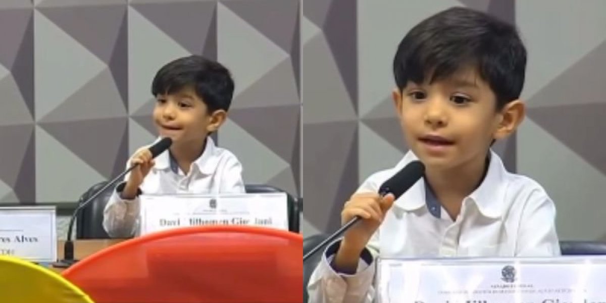 Com apenas 6 anos, menino que sonha em ser cardiologista surpreende o Senado com discurso sobre saúde