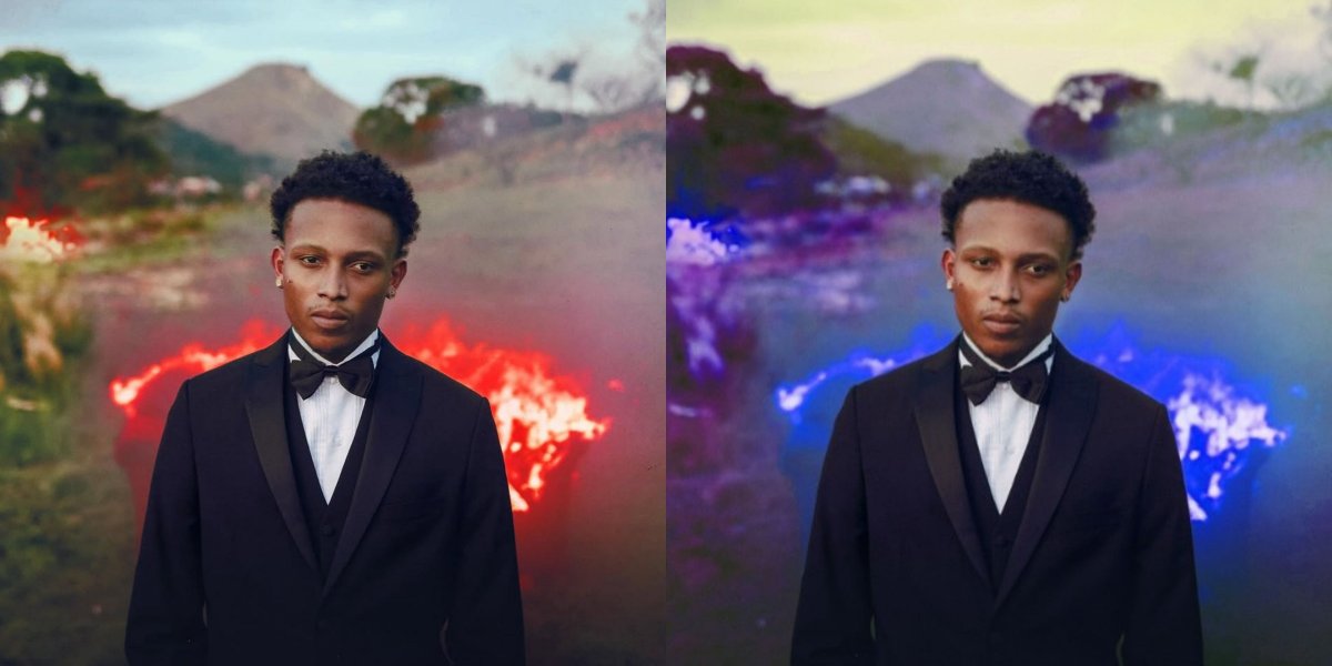 Capa dos álbuns "CAOS" e "CAOS DLX", de Alee