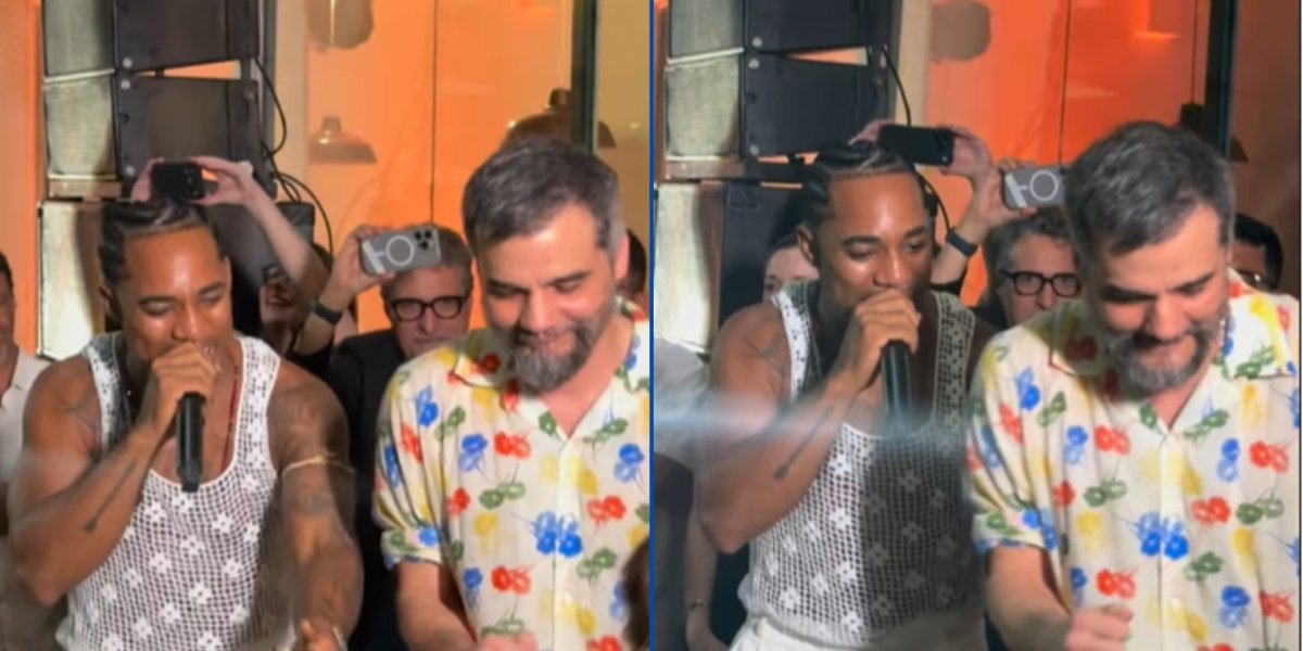 Cantor O Kanalha dança ao lado do ator baiano Wagner Moura