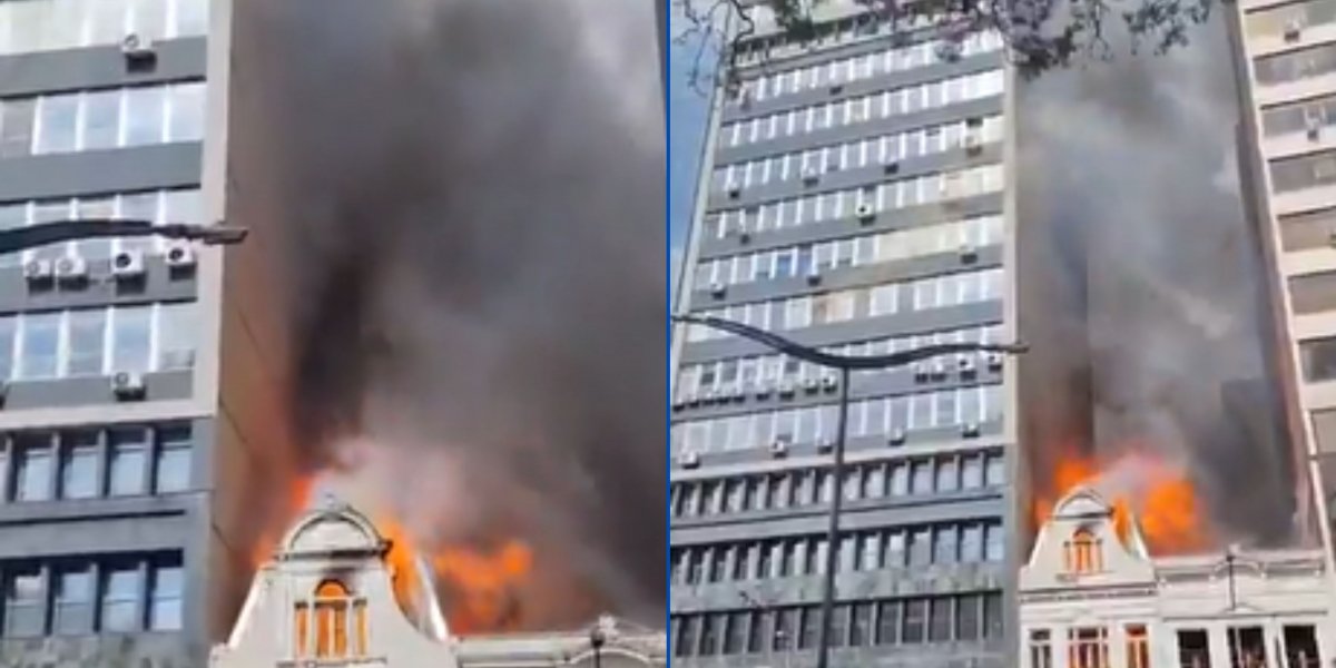 Incêndio atinge lojas no centro histórico de Porto Alegre 