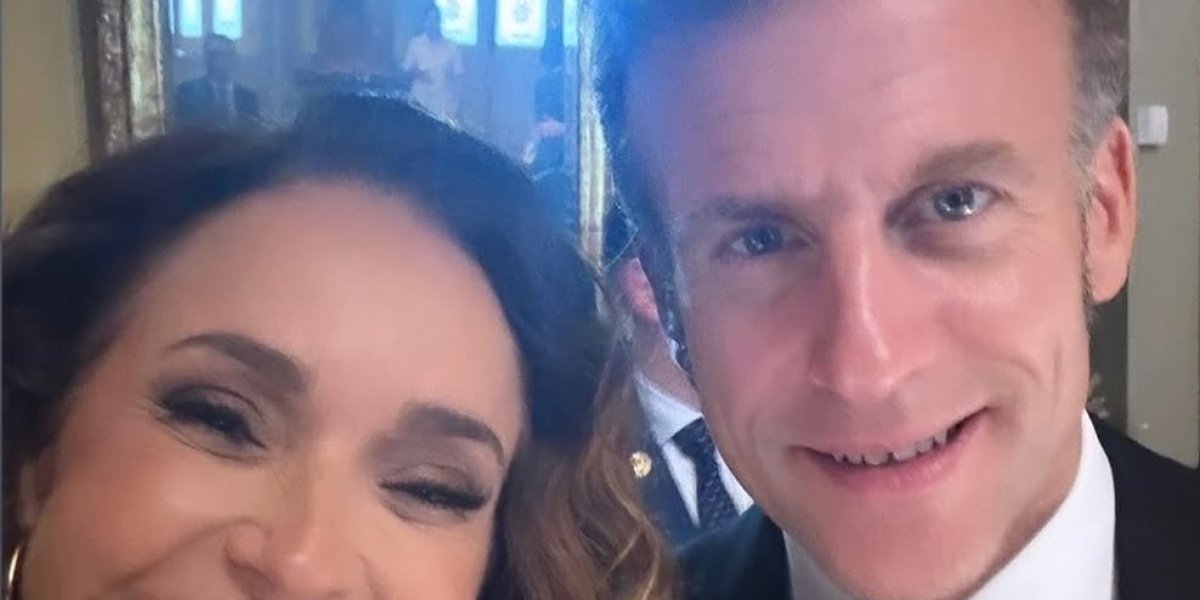 Daniela Mercury canta músicas ao lado de Emmanuel Macron e comemora encontro