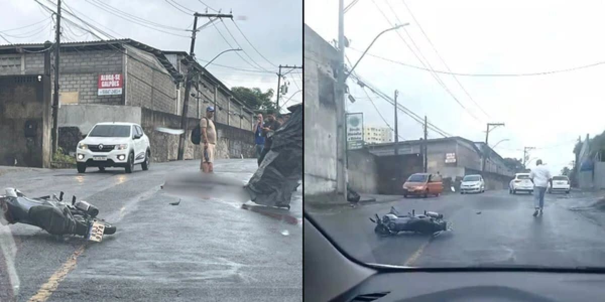 Motociclista de aplicativo morre após derrapar e bater em carro em Castelo Branco