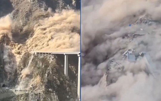 Ponte na China desaba parcialmente pouco tempo após ser inaugurada