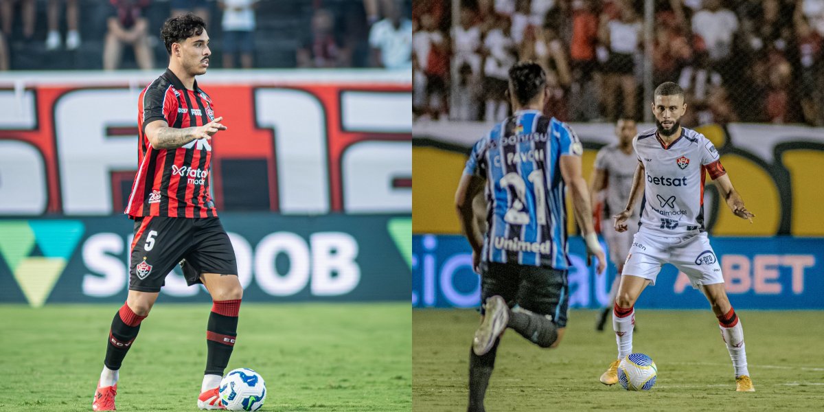 Lucas Halter e Wagner Leonardo em atuação pelo Vitória