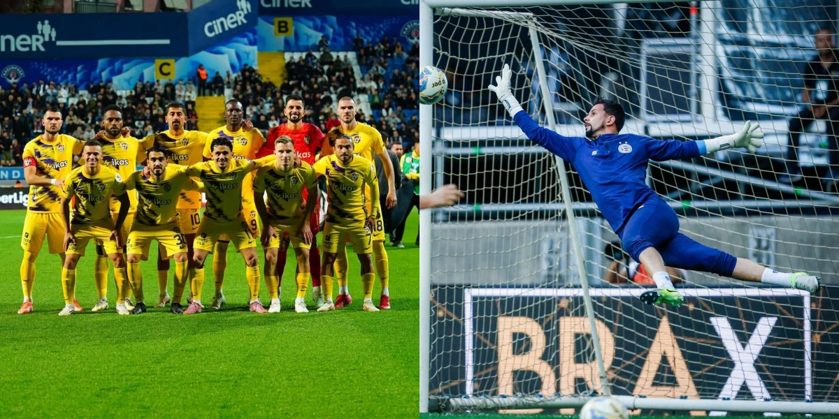 Marcos Felipe em campo pelo Eyüpspor e em treino do Bahia