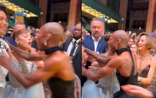 Fã invade tapete amarelo e corre em direção a Ariana Grande em pré-estreia de Wicked