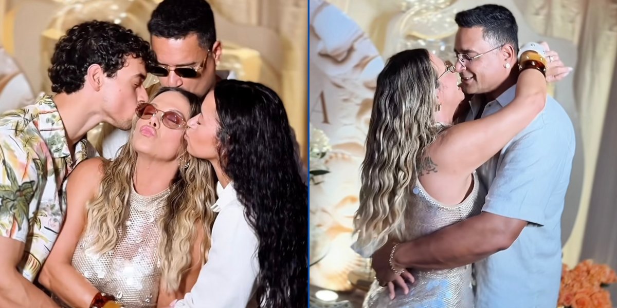 Carla Perez comemora aniversário de 48 anos com a família na Praia do Forte