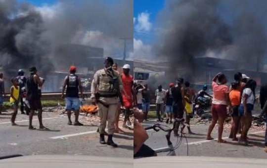 Protesto bloqueia a Estrada do Coco e causa congestionamento em Abrantes